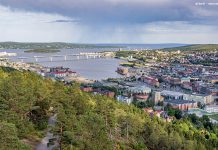 Stadsbild Sundsvall med Sundsvallsbron